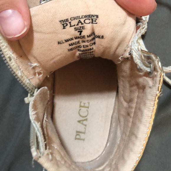 Girls GORGEOUS Gold Hi-top Sneakers - Picture 4 of 7